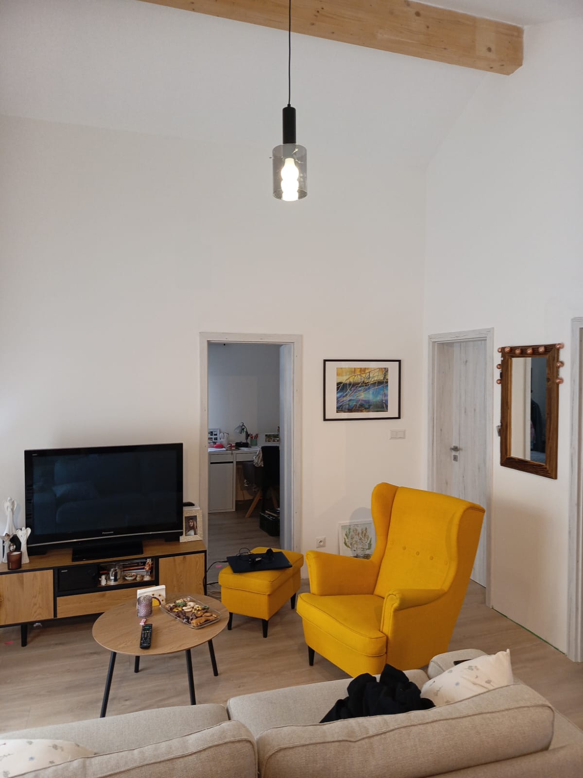 Living room interior of the completed turnkey SIP house